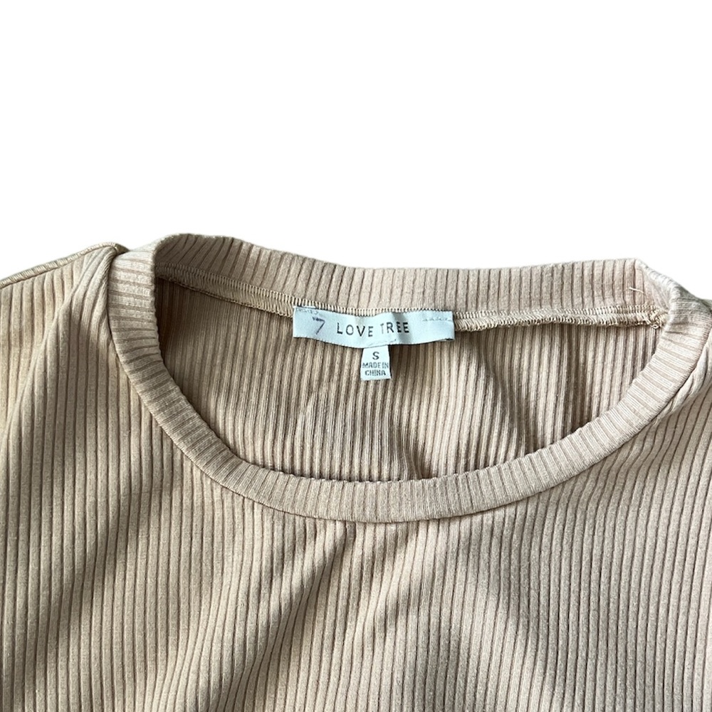 Love Tree Ribbed Scrunch Side Crop Top Size Small - Picture 4 of 4